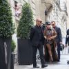 Céline Dion quitte l'hôtel Royal Monceau, à Paris, le 28 juin 2017. © Bestimage