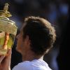 Andy Murray lors de sa victoire à Wimbledon le 7 juillet 2013.