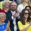 Kate Middleton, duchesse de Cambridge, dans les tribunes du tournoi de Wimbledon à Londres, le 7 juillet 2016.