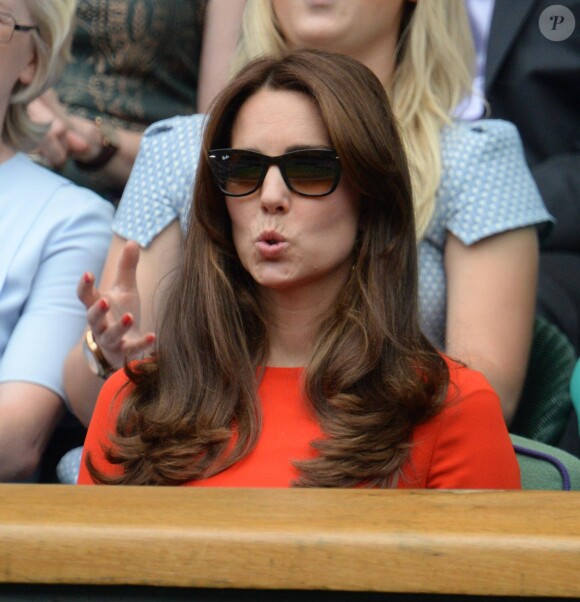 Kate Middleton, duchesse de Cambridge, au tournoi de tennis de Wimbledon le 8 juillet 2015.