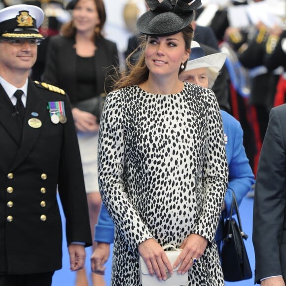 Kate Middleton, enceinte du prince George, lors du baptême du bateau Royal Princess à Southampton le 13 juin 2013.