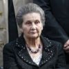 Simone Veil - Obsèques de Antoine Veil au cimetière du Montparnasse à Paris, le 15 avril 2013
