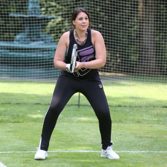 Exclusif - Marion Bartoli lors du tournoi de Tennis des 'Personnalites engagees', sur l'unique court en Gazon Parisien, organisé par l'Ambassade de Grande-Bretagne et le club Sport et Democratie, a l'Ambassade de Grande-Bretagne a Paris, France, le 17 Juin 2017.