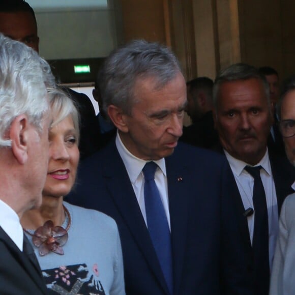 Bernard Arnault et sa femme Hélène Mercier-Arnault, Brigitte Macron (Trogneux) - Sortie du vernissage de l'exposition ''Christian Dior, couturier du rêve'' pour les 70 ans de la maison Christian Dior au Musée des Arts Décoratifs à Paris, le 3 juillet 2017. © CVS/Veeren/Bestimage