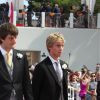 Le prince Ernst August (fils) de Hanovre et son frère le prince Christian en 2011 au mariage du prince Albert II de Monaco et de la princesse Charlene.