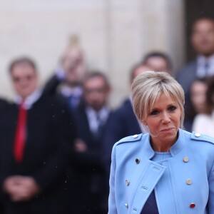 Brigitte Macron (Trogneux)  - La famille de E.Macron arrive au palais de l'Elysée à Paris le 14 mai 2017 pour la cérémonie d'investiture du nouveau président. © Cyril Moreau / Bestimage