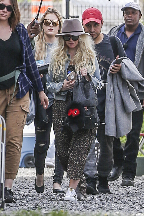 Exclusif - Christina Aguilera sur le tournage du film 'Zoe' à Montréal au Canada. Le 18 mai 2017