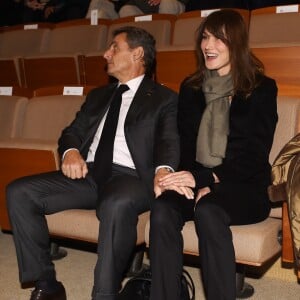 Nicolas Sarkozy et sa femme Carla Bruni-Sarkozy - Présentation du nouveau livre de Marisa Bruni Tedeschi "Mes chères filles, je vais vous raconter" à Turin en Italie le 6 mars 2017.