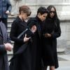 Carla Bruni-Sarkozy, Farida Khelfa et Naomi Campbell - Cérémonie religieuse en l'honneur de Franca Sozzani (rédactrice en chef de Vogue Italie décédée le 22 décembre 2016) à Milan, le 27 février 2017.