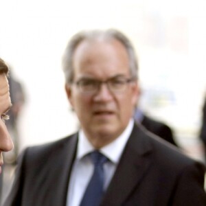 Le président français Emmanuel Macron arrive au concert de la Neuvième Symphonie de Beethoven à l'Elbphilharmonie de Hamburg, Allemagne, le 7 juillet 2017. © Future-Image/Zuma Press/Bestimage