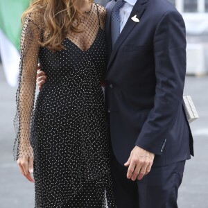 Mauricio Macri et sa femme Juliana Awada arrivent au concert de la Neuvième Symphonie de Beethoven à l'Elbphilharmonie de Hamburg, Allemagne, le 7 juillet 2017. © Future-Image/Zuma Press/Bestimage