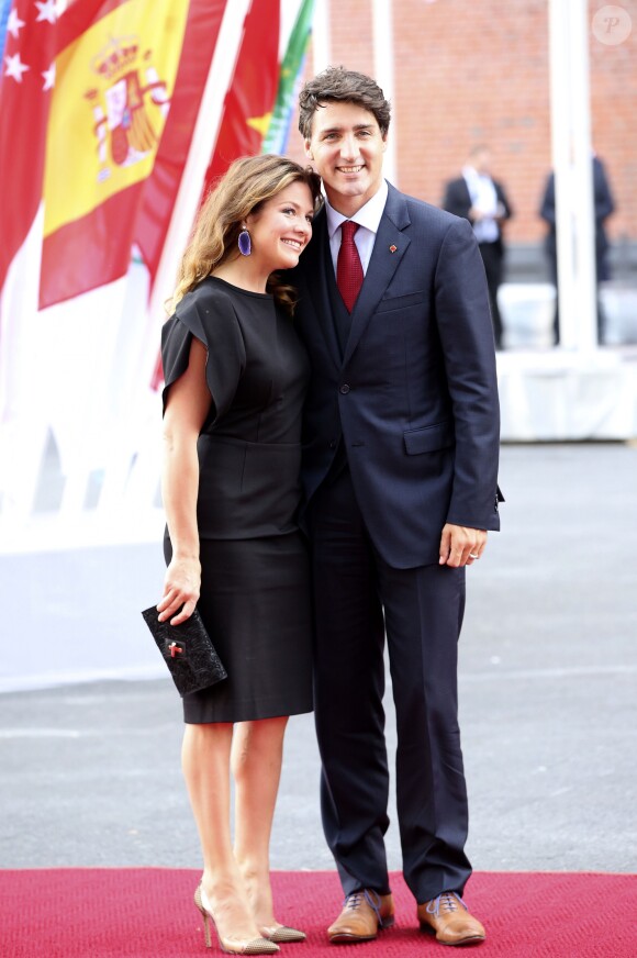 Justin Trudeau et sa femme Sophie Gregoire Trudeau arrivent au concert de la Neuvième Symphonie de Beethoven à l'Elbphilharmonie de Hamburg, Allemagne, le 7 juillet 2017. © Future-Image/Zuma Press/Bestimage