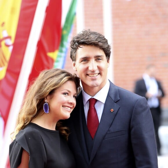 Justin Trudeau et sa femme Sophie Gregoire Trudeau arrivent au concert de la Neuvième Symphonie de Beethoven à l'Elbphilharmonie de Hamburg, Allemagne, le 7 juillet 2017. © Future-Image/Zuma Press/Bestimage