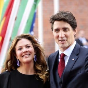 Justin Trudeau et sa femme Sophie Gregoire Trudeau arrivent au concert de la Neuvième Symphonie de Beethoven à l'Elbphilharmonie de Hamburg, Allemagne, le 7 juillet 2017. © Future-Image/Zuma Press/Bestimage