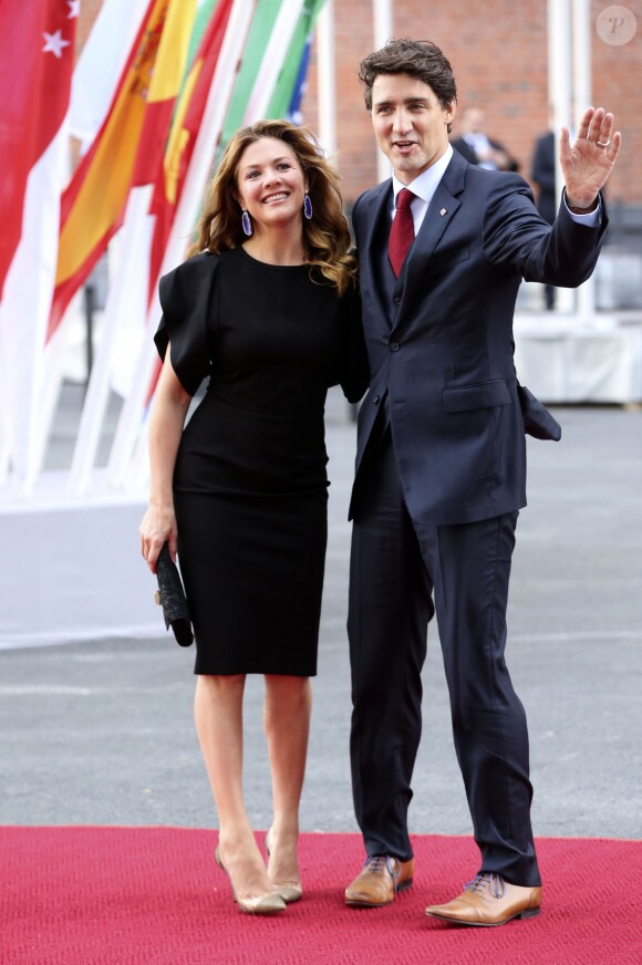 Justin Trudeau et sa femme Sophie Gregoire Trudeau arrivent au concert de la Neuvième Symphonie de Beethoven à l'Elbphilharmonie de Hamburg, Allemagne, le 7 juillet 2017. © Future-Image/Zuma Press/Bestimage