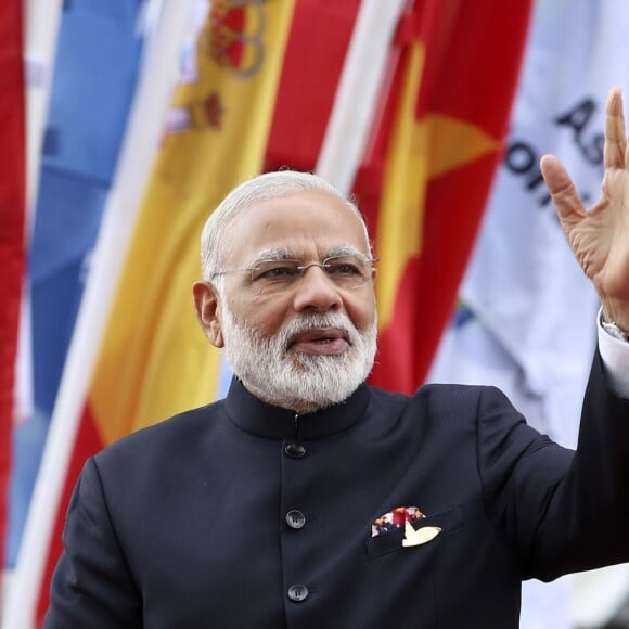 Narendra Damodardas Modi arrive au concert de la Neuvième Symphonie de Beethoven à l'Elbphilharmonie de Hamburg, Allemagne, le 7 juillet 2017. © Future-Image/Zuma Press/Bestimage