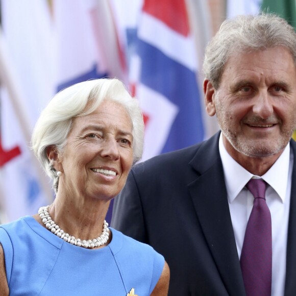 Christine Lagarde et son compagnon Xavier Giocanti arrivent au concert de la Neuvième Symphonie de Beethoven à l'Elbphilharmonie de Hamburg, Allemagne, le 7 juillet 2017. © Future-Image/Zuma Press/Bestimage