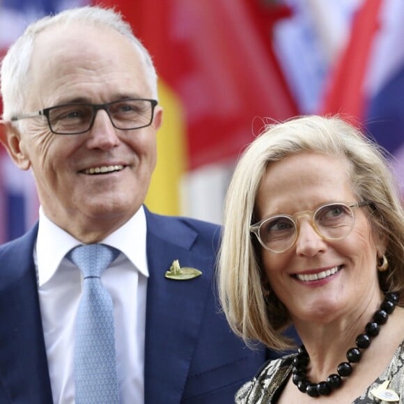 Malcolm Turnbull et sa femme Lucy Turnbull arrivent au concert de la Neuvième Symphonie de Beethoven à l'Elbphilharmonie de Hamburg, Allemagne, le 7 juillet 2017. © Future-Image/Zuma Press/Bestimage