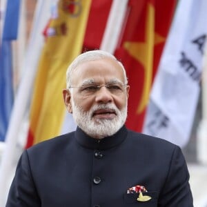 Narendra Damodardas Modi arrive au concert de la Neuvième Symphonie de Beethoven à l'Elbphilharmonie de Hamburg, Allemagne, le 7 juillet 2017. © Future-Image/Zuma Press/Bestimage