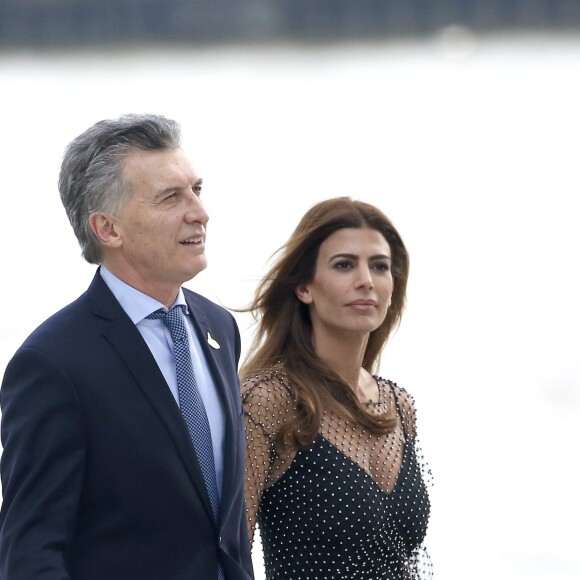 Mauricio Macri et sa femme Juliana Awada arrivent au concert de la Neuvième Symphonie de Beethoven à l'Elbphilharmonie de Hamburg, Allemagne, le 7 juillet 2017. © Future-Image/Zuma Press/Bestimage