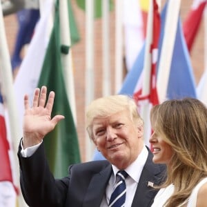 Donald Trump et son mari Melania Trump arrivent au concert de la Neuvième Symphonie de Beethoven à l'Elbphilharmonie de Hamburg, Allemagne, le 7 juillet 2017. © Future-Image/Zuma Press/Bestimage