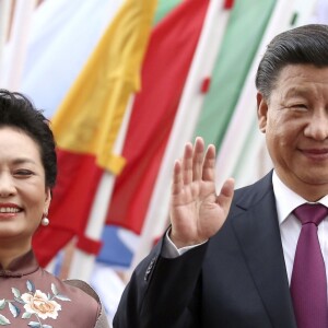 Xi Jinping et sa femme Peng Liyuan arrivent au concert de la Neuvième Symphonie de Beethoven à l'Elbphilharmonie de Hamburg, Allemagne, le 7 juillet 2017. © Future-Image/Zuma Press/Bestimage