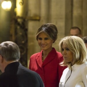 Les premières dames Melania Trump et Brigitte Macron visitent la cathédrale  Notre Dame le 13 juillet 2017 à Paris, France. Romain Beurrier/Pool/ABACAPRESS.COM13/07/2017 -