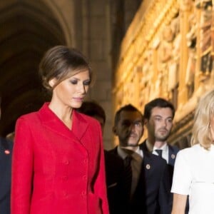 Les premières dames Melania Trump et Brigitte Macron visitent la cathédrale  Notre Dame le 13 juillet 2017 à Paris, France. Romain Beurrier/Pool/ABACAPRESS.COM13/07/2017 -