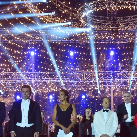 Exclusif - Bryan Hymel (ténor), Nadine Sierra ( soprano), Renaud Capuçon, Ludovic Tézier ( baryton), Diana Damrau (soprano), Anita Rachvelishvili (mezzo-soprano) et Gautier Capuçon - Grand concert de l'Orchestre National de France au Champs de Mars présenté par S. Bern sur France 2 pour célébrer la Fête Nationale à Paris le 14 juillet 2017 © Giancarlo Gorassini / Pierre Perusseau / Veeren / Bestimage Exclusive