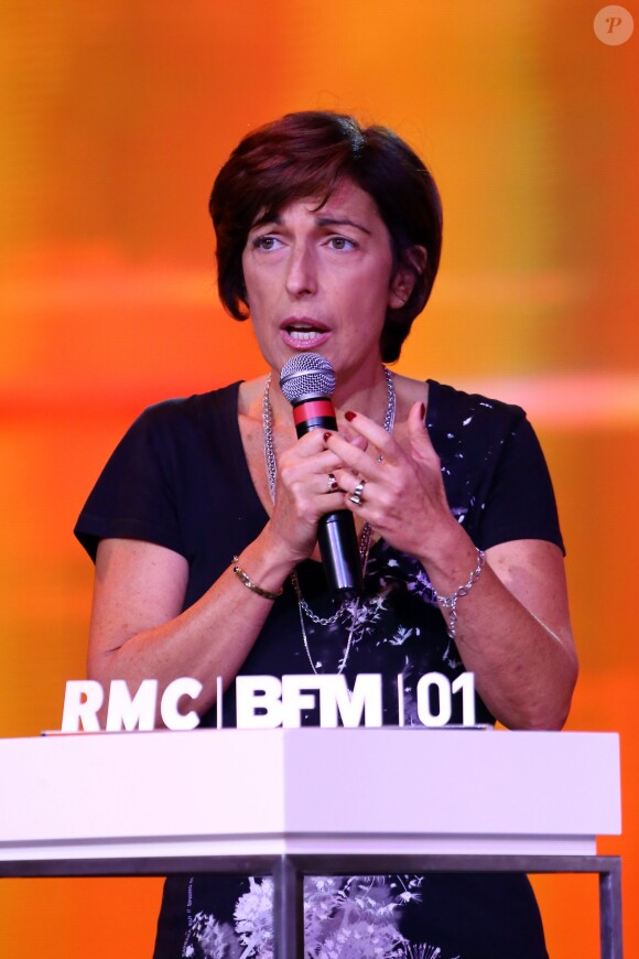 Ruth Elkrief - Conférence de presse du groupe NextRadioTV qui regroupe BFM TV et RMC à Paris le 2 septembre 2015.