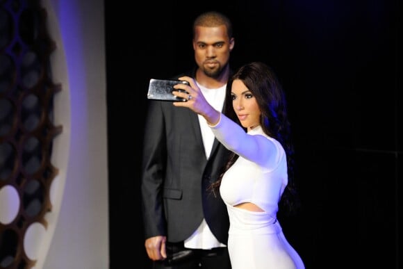 Les statues de Kanye West et Kim Kardashian au Madame Tussauds de Londres. Octobre 2016.