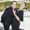 Ludovic Chancel (fils de Sheila) et sa compagne Sylvie Ortega Munos - Présentation Petit Bateau x Marie-Agnès Gillot dans le bassin du jardin du Palais Royal à Paris, France, le 3 juillet 2017.