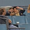 Christina Aguilera et son petit ami Matt Rutler assistent à un match de baseball à Los Angeles, le 23 Juillet 2017.