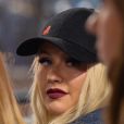 Christina Aguilera et son petit ami Matt Rutler assistent à un match de baseball à Los Angeles, le 23 Juillet 2017.