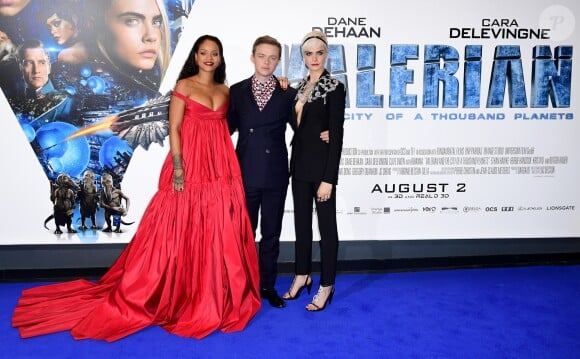 Rihanna, Dane DeHaan et Cara Delevingne à la première de 'Valerian' au Cineworld à Leicester Square à Londres, le 24 juillet 2017