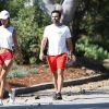 Exclusif - Alessandra Ambrosio et son fiancé Jamie Mazur sont allés faire une promenade à pied à Brentwood. À leur retour, leurs enfants Anja et Noah les attendaient, et leur avaient préparé une limonade. Los Angeles, le 22 juillet 2017.