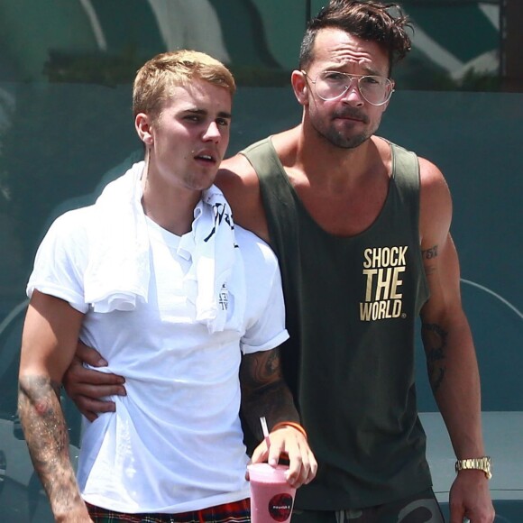 Exclusif - Justin Bieber se rend au Eath Bar avec ses amis le 19 juillet 2017