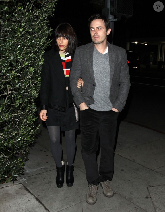 Casey Affleck et sa femme Summer sont allés diner au restaurant Osteria Mozza pour la Saint-Valentin a Hollywood. Le 14 février 2013.