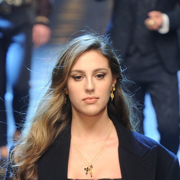 Sophia Rose Stallone lors du défilé de mode, "Dolce & Gabbana" collection automne hiver 2017/2018 à Milan le 14 janvier 2017.