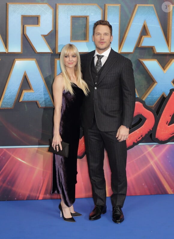 Anna Faris et son mari Chris Pratt lors de la première du film "Les Gardiens de la Galaxie Vol. 2" à Londres, Royaume Uni, le 24 avril 2017. © CPA/Bestimage