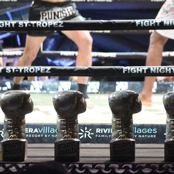 Illustration trophées lors de la 5ème édition de la Fight Night à la Citadelle de Saint-Tropez, le 4 août 2017.La Fight Night est un concept original alliant les plus hautes valeurs des sports de combats internationaux au glamour de Saint-­Tropez. Certains des plus grands noms de la boxe thaï et du kick-boxing mondiaux se sont affrontés sur ce ring faisant désormais partie de la légende de la boxe sous toutes ses formes. Cette prestigieuse soirée de gala est devenue au cours du temps LA marque d'un succès sportif et people retentissant. Un événement incontournable dans le village le plus célèbre de la Côte d'Azur. © Rachid Bellak/Bestimage04/08/2017 -