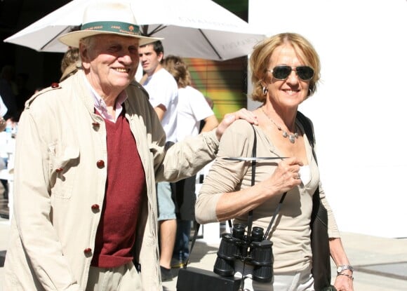Jorge Zorreguieta et María del Carmen Cerruti Carricart, parents de la reine Maxima des Pays-Bas, en 2008 lors d'un tournoi de polo à Buenos Aires.