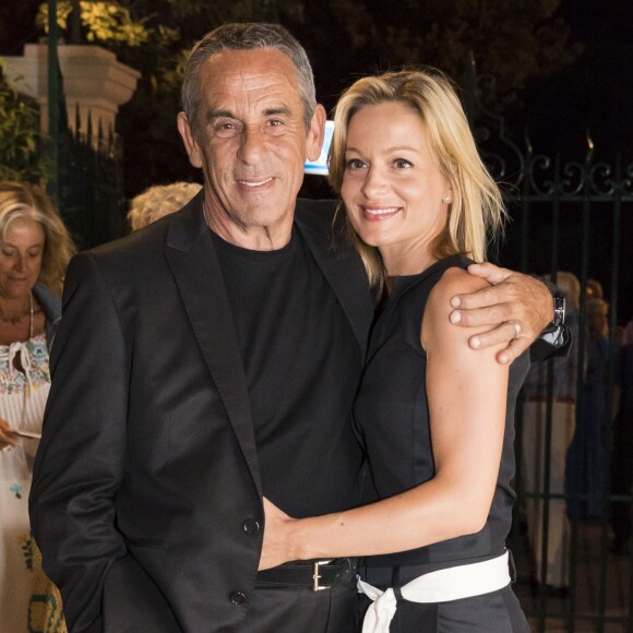 Exclusif - Thierry Ardisson et sa femme Audrey Crespo-Mara - Représentation de la pièce de théâtre "Le bac 68" lors du Festival de Ramatuelle, le 8 août 2017. © Cyril Bruneau/Festival de Ramatuelle/Bestimage