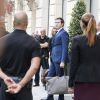Celine Dion quitte l'hôtel Royal Monceau avec ses enfants et prend un jet privé au Bourget le 10 août 2017. © Pierre Perusseau / Bestimage
