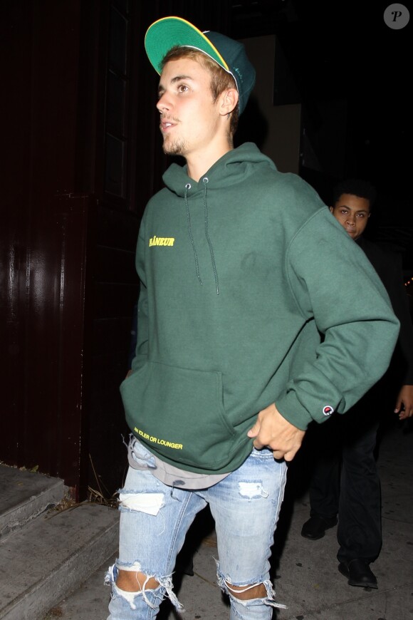 Justin Bieber arrive au club "Peppermint" à West Hollywood. Le 6 août 2017 West Hollywood