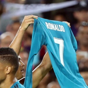 Cristiano Ronaldo lors du match FC Barcelona - Real Madrid au Camp Nou, Barcelone, le 13 août 2017.