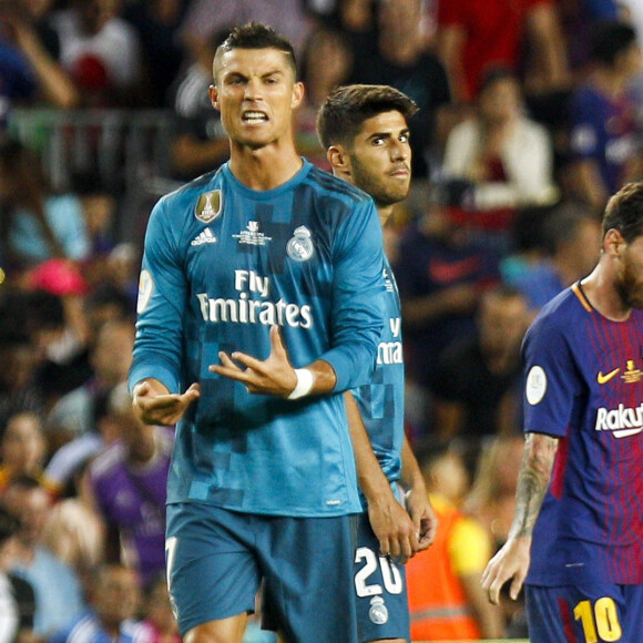 Cristiano Ronaldo lors du match FC Barcelona - Real Madrid au Camp Nou, Barcelone, le 13 août 2017.