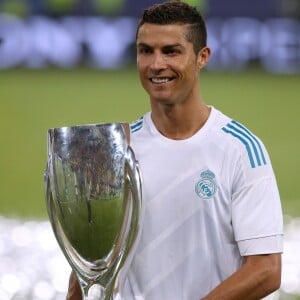 Cristiano Ronaldo lors de l'UEFA Super Cup Trophy le 8 août 2017.