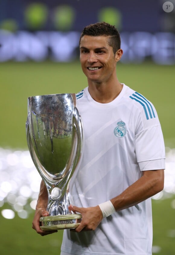 Cristiano Ronaldo lors de l'UEFA Super Cup Trophy le 8 août 2017.