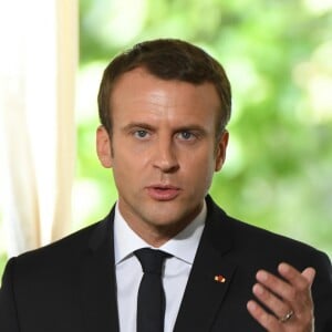 Le président français, Emmanuel Macron lors de la cérémonie des victimes des crimes racistes et antisémites de l'état français et d'hommage aux "Justes" de France, à l'occasion du 75e anniversaire de la rafle du Vel d'Hiv à Paris le 16 juillet 2017 © Lionel Urman / Bestimage